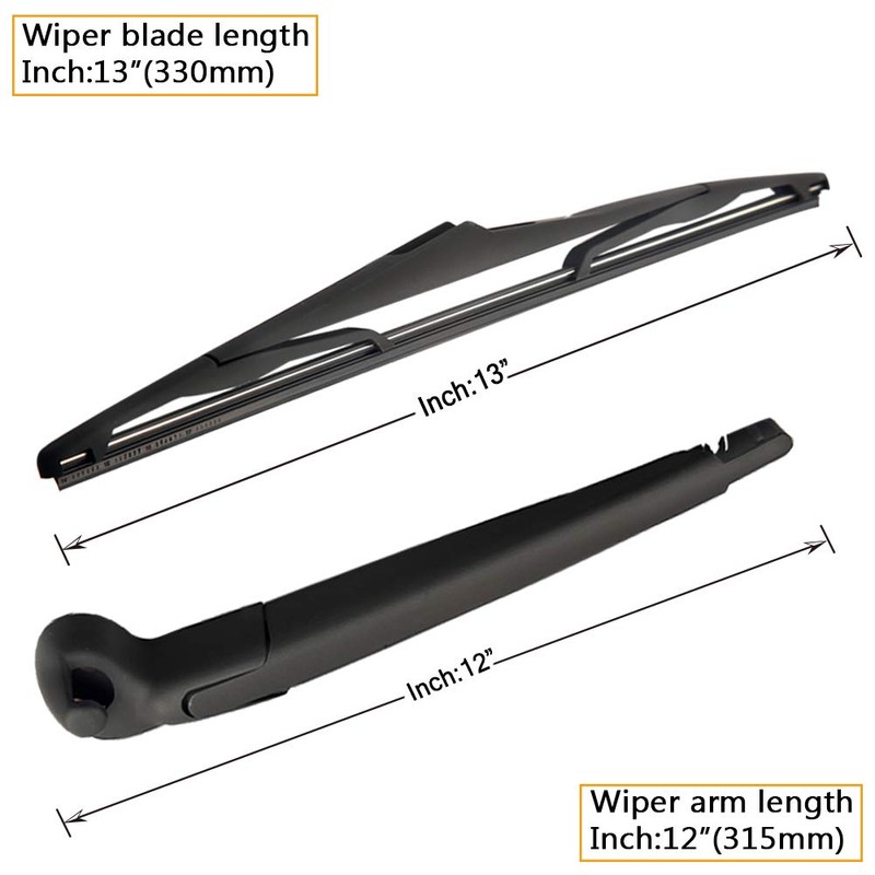 Rear Wiper Arm Blade Replacement for Jeep Wrangler JK 2007-2017