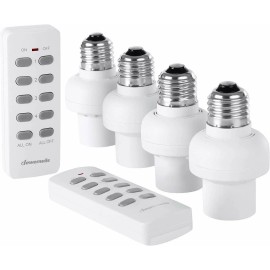 DEWENWILS Wireless Remote Control Light Socket Switch E26/E27 Bulb Holder Base - 2v4