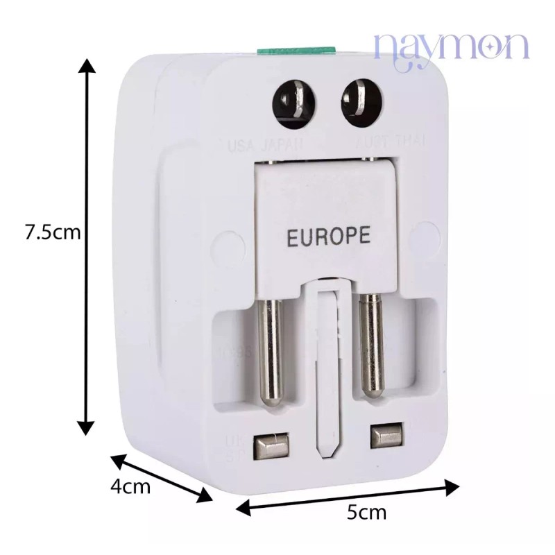 Naymon 3pz Adaptador Convertidor Clavija Corriente Universal Viaje