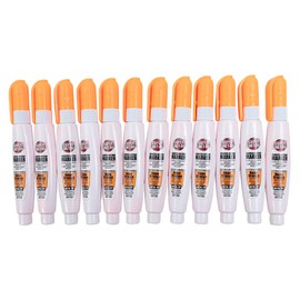 Brock 12 Pc Set Neon Orange Super Met-Al Fine Tip Paint Marker Pens 1.4mm Stroke Weather Proof Metal Stone Rubber Plastic Glass for Auto Arts