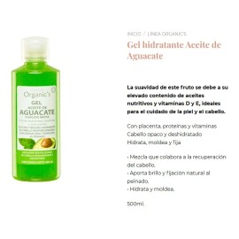 Gel Aguacate Fijador Capilar Hidratante 500ml. Florigan®
