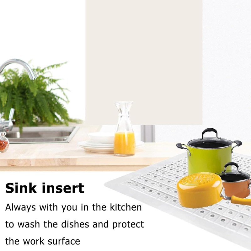 Sink Liner, 2 Pcs Kitchen Sink Mat, Soft Rubber Kitchen