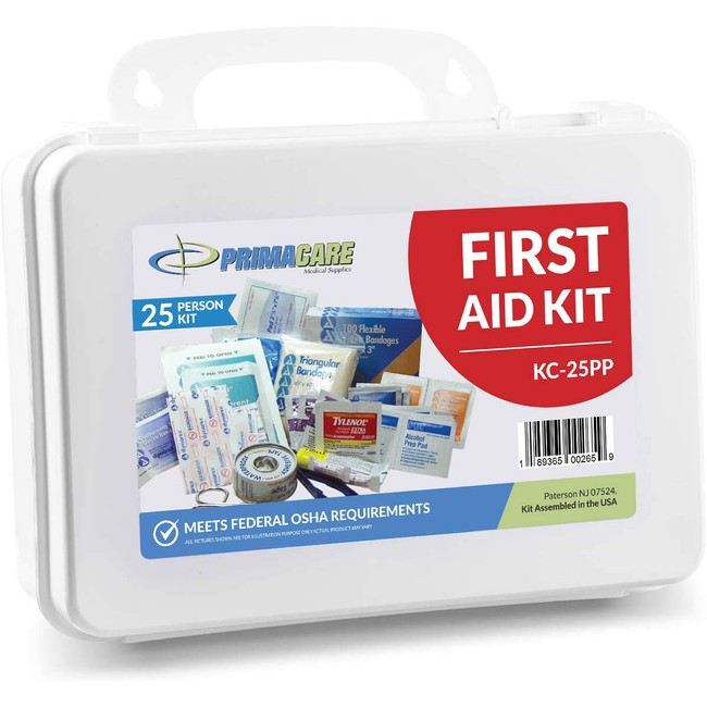 Primacare 25 Person Medium Emergency Preparedness First Aid Kit for Home, School and Office, Wall Mounted