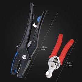 Ear Tags Applicator with Remover Plier Tool Automatic Flip for Cattles Cows Livestock Goats Pigs Sheep, Lock Design Alloy, Stainless Steel & Rubber, 10.6in, 1 Count