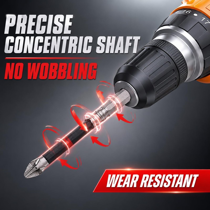 High Magnetic Drill Bit Set: K5 Impact Resistant Anti-Slip Bits,