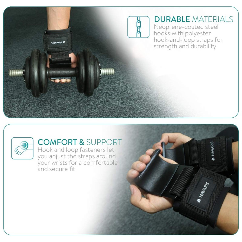 Navaris Power Grip Strap Wrist Supporter - Wristband Training Gloves