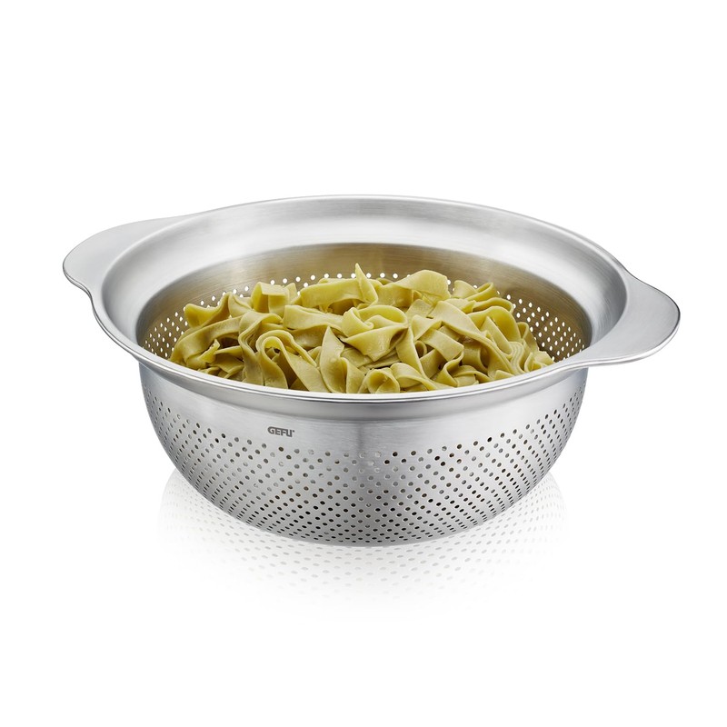 GEFU Premium Kitchen Sieve, Diameter 27 cm, Stainless Steel Pasta