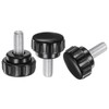 sourcing map 20pcs M8 x 15mm Male Thread Knurled Knobs,