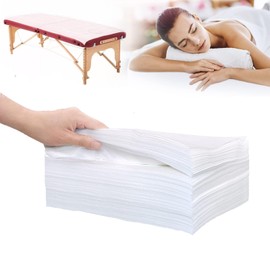50Pcs Disposable Massage Table Sheets 31.5" x 71" Non-Woven Fabric Bed Covers for Ultimate Hygiene and Comfort in Massage, Tattoo, and Spa Treatments, Breathable and Durable Sheets(White)