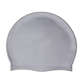 Doovid Unisex Swimming Caps Waterproof Silicone Swim Cap Ear Protection Long Hair Sunscreen Swim Cap Silver One Size