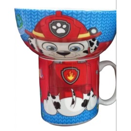 Set De Taza Con Tazon  Cerealero De Marshall Paw Patroll