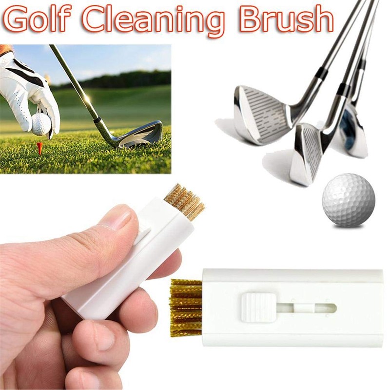 4-Pack Pocket Retractable Golf Club Cleaning Brush Tool - Wire
