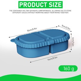 Lanasz 4 Sets Silicone Snack Containers with Lids, Reusable Double Compartment Plastic Container for Sauce Snack,Compact Food Storage for School, Office, Travel,Condiment Container with Lid (4 Colors)