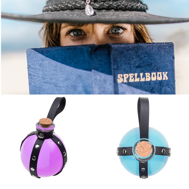 Eco-Fused コスプレ ポーションボトル ホルダー付き クリア 球形 魔法使い 魔女 コスチュームアクセサリー ストッパー