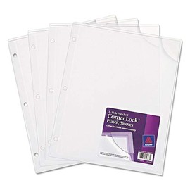 Corner Lock 3-Hole Punched Plastic Sleeves