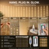 USB LED Curtain String Lights with Remote, 8 Modes Copper