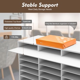 mignonnememe Literature Organizer 27 Slots Desktop Paper Sorter Organizer Plastic Classroom Mailbox for Office, Home, Classroom, Mailrooms Organization, 31.5" x 12" x 21.9" White