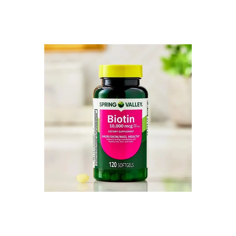 Biotina 10,000mcg (120 Cápsulas) Cabello Hermoso, Uñas Y Piel Sabor