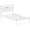 Elephance Twin Bed Frames with Charging Station and Storage Headboard,