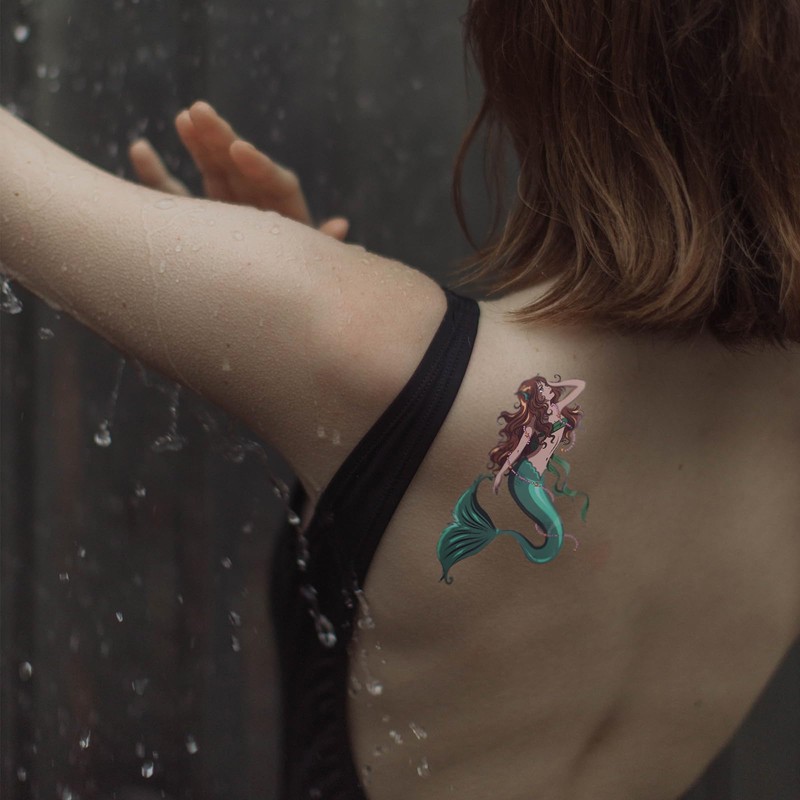 Zotemo 12 Pack Mermaid Temporary Tattoos, Waterproof Body Art Stickers