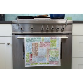 The Unemployed Philosophers Guild First Lines of Literature Dish Towel - 100% Cotton Novelty Kitchen Dish Towel Featuring 39 Famous Opening Lines, 18" x 25.5"