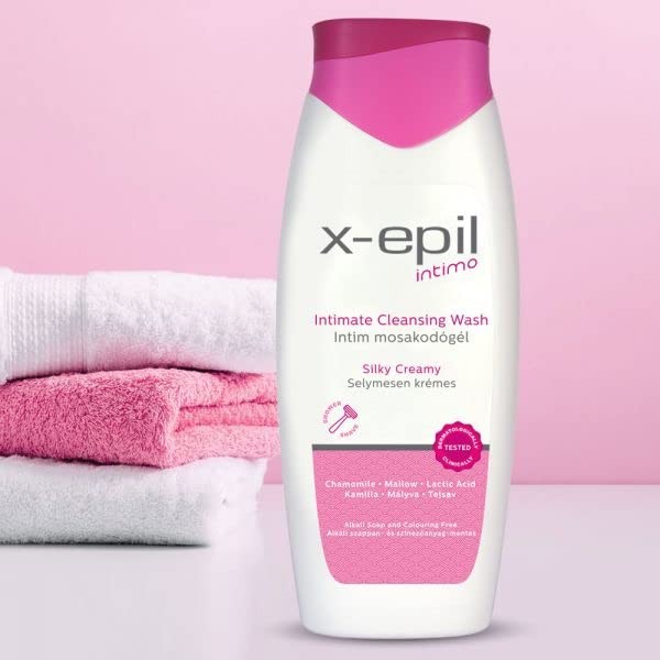 X-Epil Intimate Cleansing Wash Silky Creamy With Chamomile-Mallow-Latic Acid, (400ml)