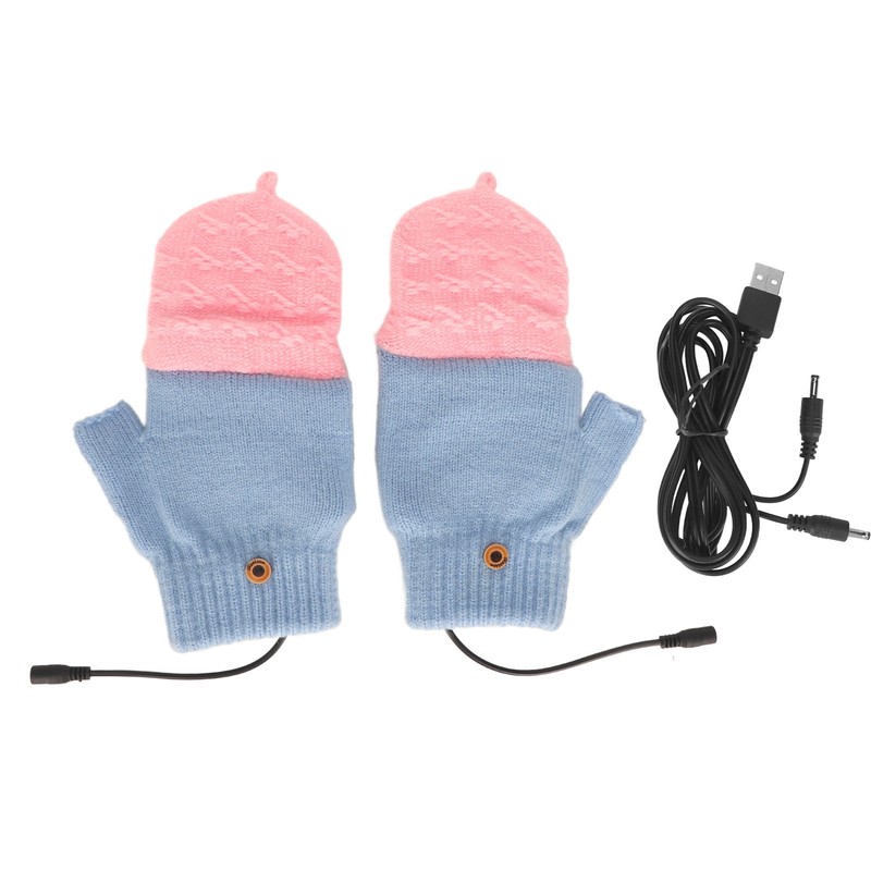USB Heating Gloves Full Finger Half Fingerless Double Sided Heating