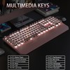 Camiysn Typewriter Style Mechanical Gaming Keyboard, Pink Retro Punk Gaming