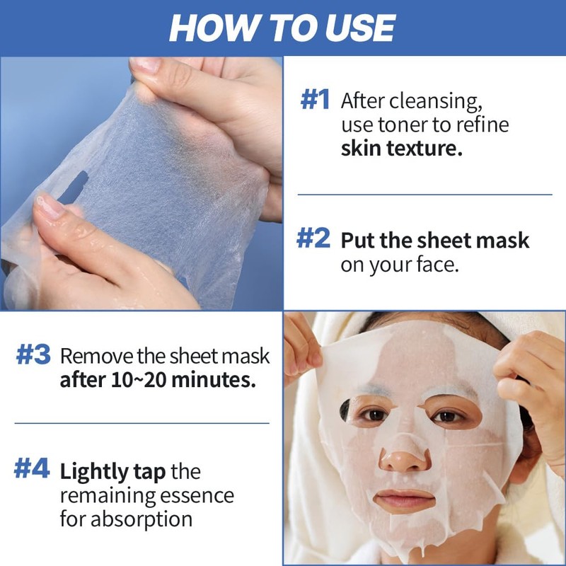 NEXTBEAU Solution Sheet Mask Variety Pack, 10 Count (5 Types