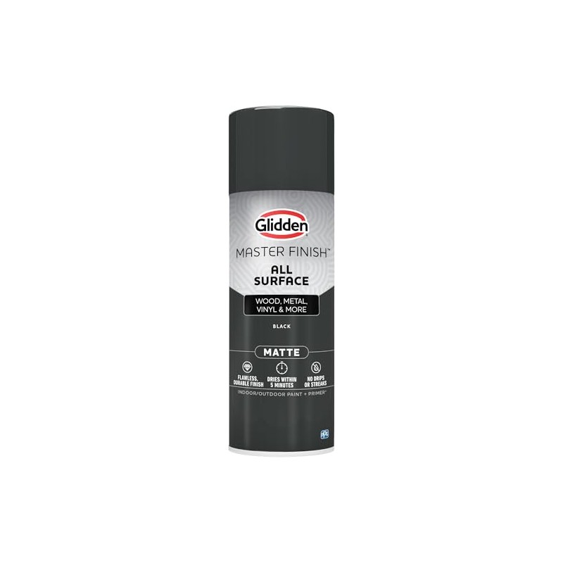 Glidden Master Finish 12 oz. Matte Black Interior/Exterior All Surface
