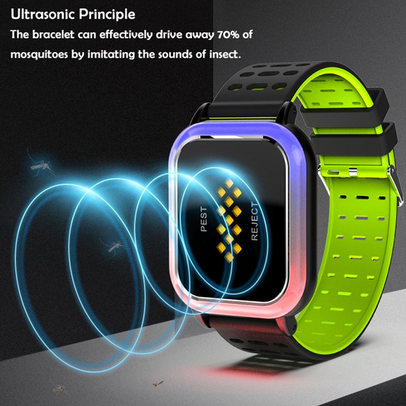 2 in 1 Ultrasonic Mosquito Repellent Bracelet Insect Repelling Light