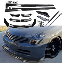 Unbranded Front Bumper Spoiler Body Kit / Side Skirt/Strut Rods For Infiniti G35 G37