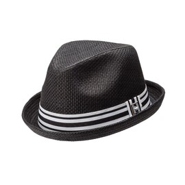 Peter Grimm Depp Natural Straw Fedora - Black (L/XL)