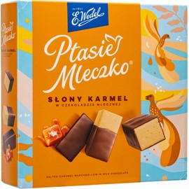 E. Wedel, Ptasie Mleczko Candy Box, Polish Bird's Milk, Salted Caramel Flavor Marshmallow in Milk Chocolate, 340g/12oz