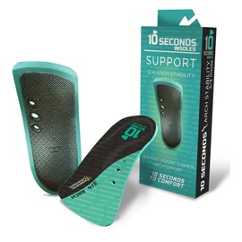 10 Seconds - 3720 ¾ Stability: Firm Arch Support - High Arch Height - Firm Cushioning, High Shock Absorption, Lightweight, ¾ Fit for Narrow Shoes with Memory Foam, Stability Plate (M 16)