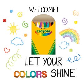 Eureka Crayola Let Your Colors Shine Classroom Bulletin Board Set for Teachers, 24 Pieces