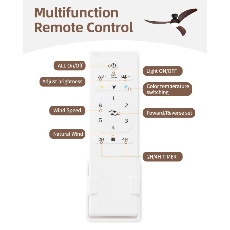 Sofucor Smart Solid Wood Ceiling Fan Phone/Voice/Re