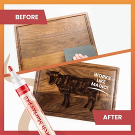 Scorch Marker - Wood Burning Marker, 2 in 1 Pyrography Kit for Adults, Woodburning Tool for Crafts, Stencils & Letters, DIY Pen Kit with Brush & Bullet Tips, Engraving Pen for Wood Burning Projects