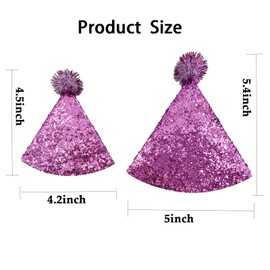 Cellcacn 10PCS Dog Birthday Hat Set for Small Puppies Cat Kitten Rabbit, Mini Party Hat with Adjustable Headbands, Cute Pet Hat with Pompons for Party Decoration Accessories (Small)