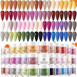 BORN PRETTY Acrylic Powder Set 36 Colors Fall Winter Acrylic Nail Powder Orange Pumpkin Red Purple Green Blue Professional Polymer 3D Acrylic Nail Art Kit for French Nails Extension Nail Carving