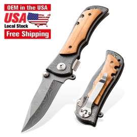 Custom Pocket Hunting Knife High Quality Utility Survival Knives Outdoor Olive Wooden Handle Tactical Folding Knifecolor: X60-HW, blade length: 98mm, blade width: 24mm, type: Pocket Knife