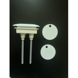 WinZo Toilet Square Dual Flush Button with Toilet Seat Bolts Caps Replacement Kits,White