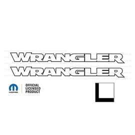 Decal Mods Wrangler Hood Graphic Vinyl Decal fits Jeep Wrangler JK/JL/JT (2007-2024) White w/Black Outline FWBO (Set of 2) | FJ4Y6
