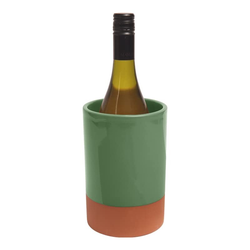 Dexam Sintra Glazed Terracotta Wine Cooler - Green