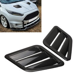 Bonnet Engine Hood Cover,Car Hood Vent Scoop,2 Pcs Engine Hood Air Vent Cover ABS Front Upper Bonnet Hood Air Outlet Grille Replacement for F (Carbon Fiber)