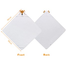 Baby Bath Towel Set, 3-Piece Baby Towel Set, 1 x Baby Hooded Towel 90 cm, 1 x Baby Wash Cloth 25 cm and 1 x Shower Gloves, Baby Towel with Hood for Newborns, Soft and Super Absorbent (Deer)