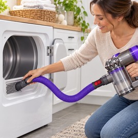 Dryer Vent Cleaning Hose for Vacuum Use – Flexible Crevice Attachment Compatible with V6, V7, V8, V10, V11 & V15 Models
