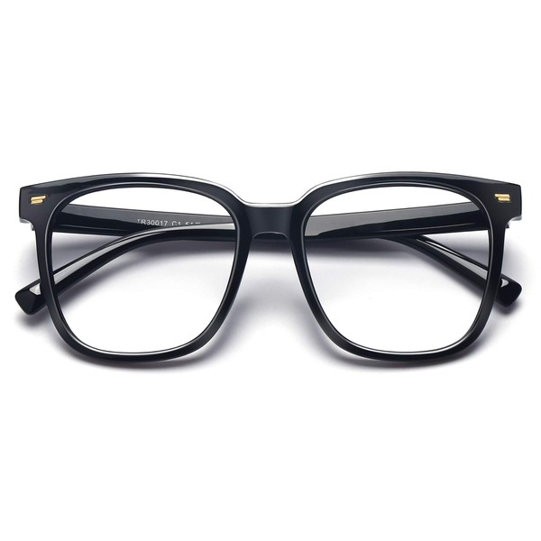 Oversized Square Blue Light Blocking Glasses for Women Men Anti