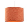 Contemporary and Sleek 12 Inch Rustic Orange Linen Fabric Drum