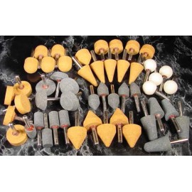 Unbranded 50pc 1/4" Shank MOUNTED STONES Assorted Grits and Shapes grinding grinder sand
